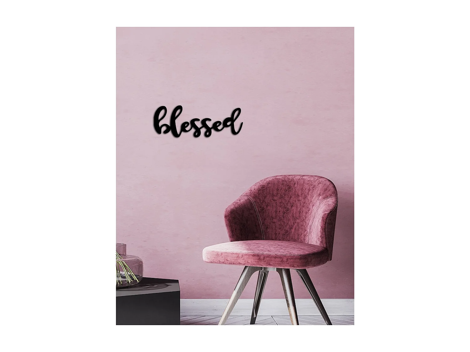 Decoração em Metal Blessed, Preto, 50x0,15x22 cm cm, EPIKASA