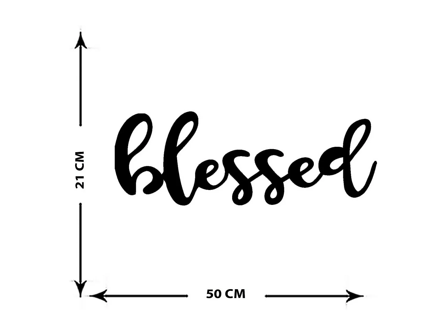 Decoração em Metal Blessed, Preto, 50x0,15x22 cm cm, EPIKASA