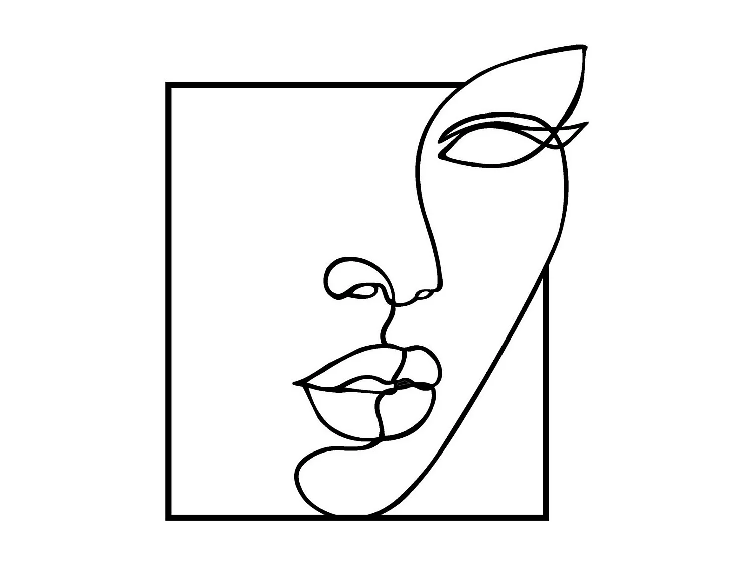 Décoration en Métal Face 13, Noir, 50x0,15x56 cm, EPIKASA