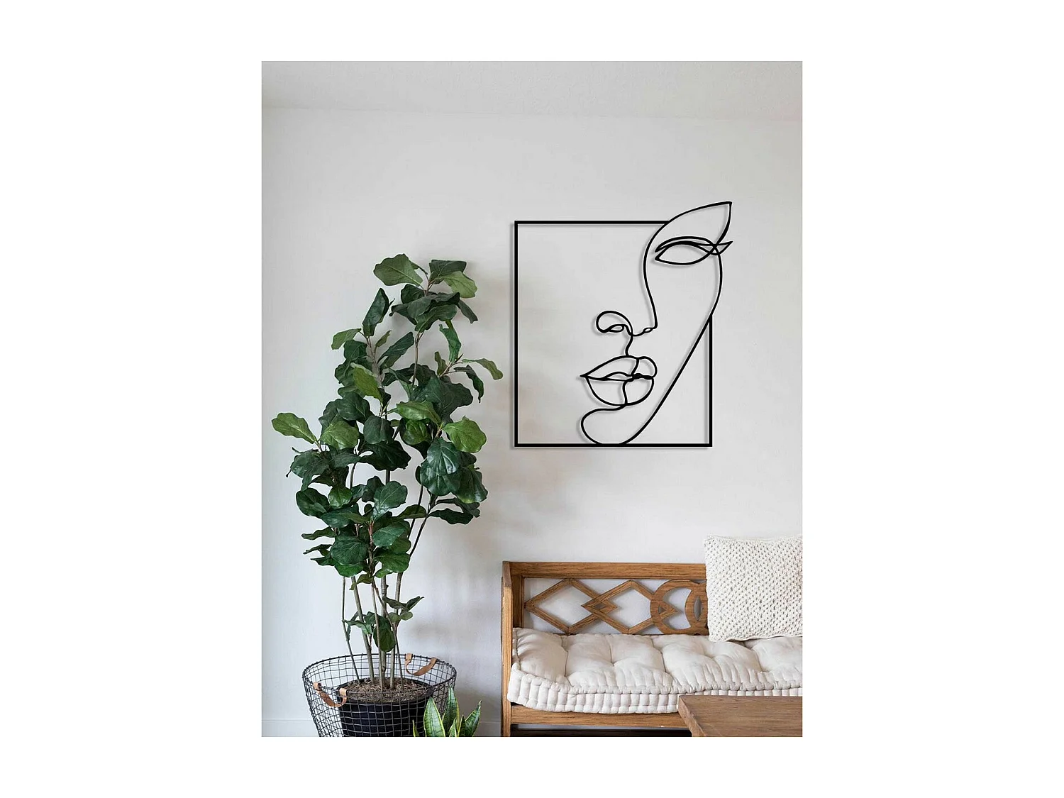 Décoration en Métal Face 13, Noir, 50x0,15x56 cm, EPIKASA