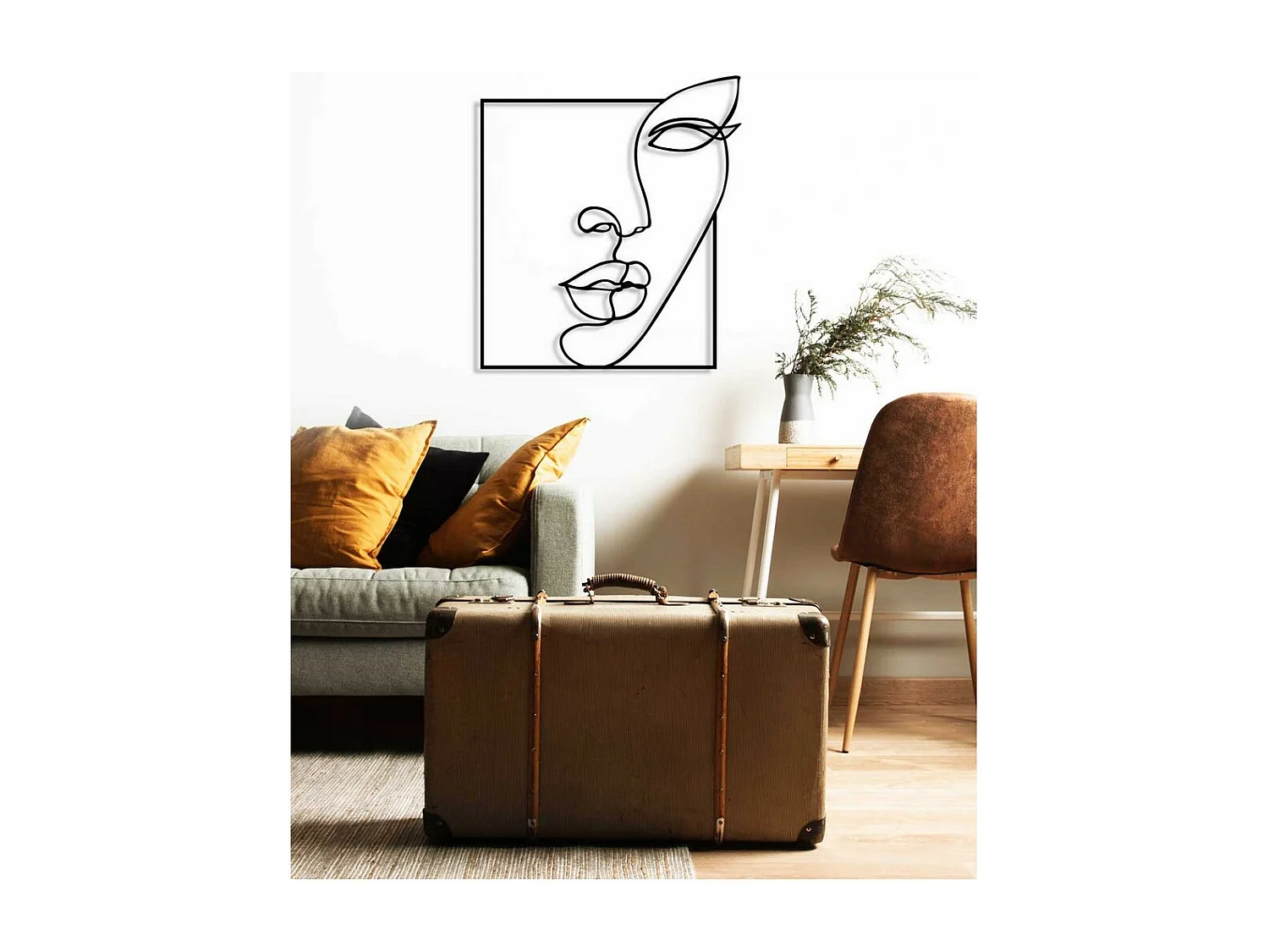 Décoration en Métal Face 13, Noir, 50x0,15x56 cm, EPIKASA