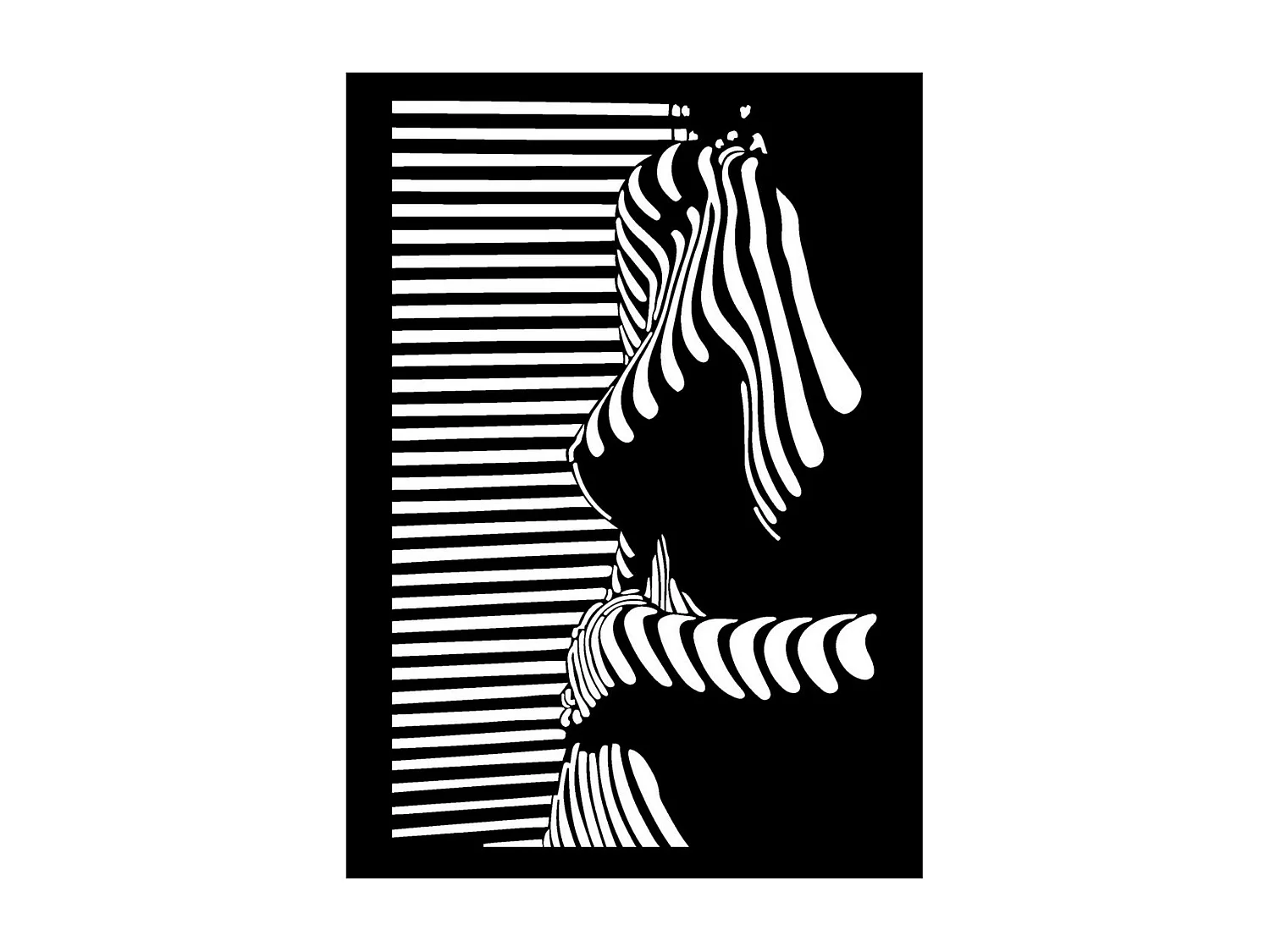 Décoration en Métal Buste 2, Noir, 50x0,15x70 cm, EPIKASA