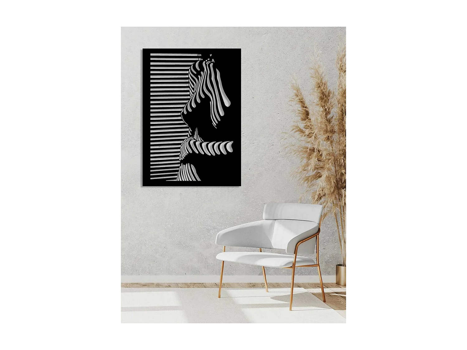 Décoration en Métal Buste 2, Noir, 50x0,15x70 cm, EPIKASA