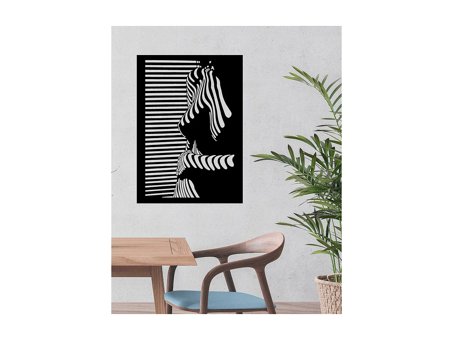 Décoration en Métal Buste 2, Noir, 50x0,15x70 cm, EPIKASA