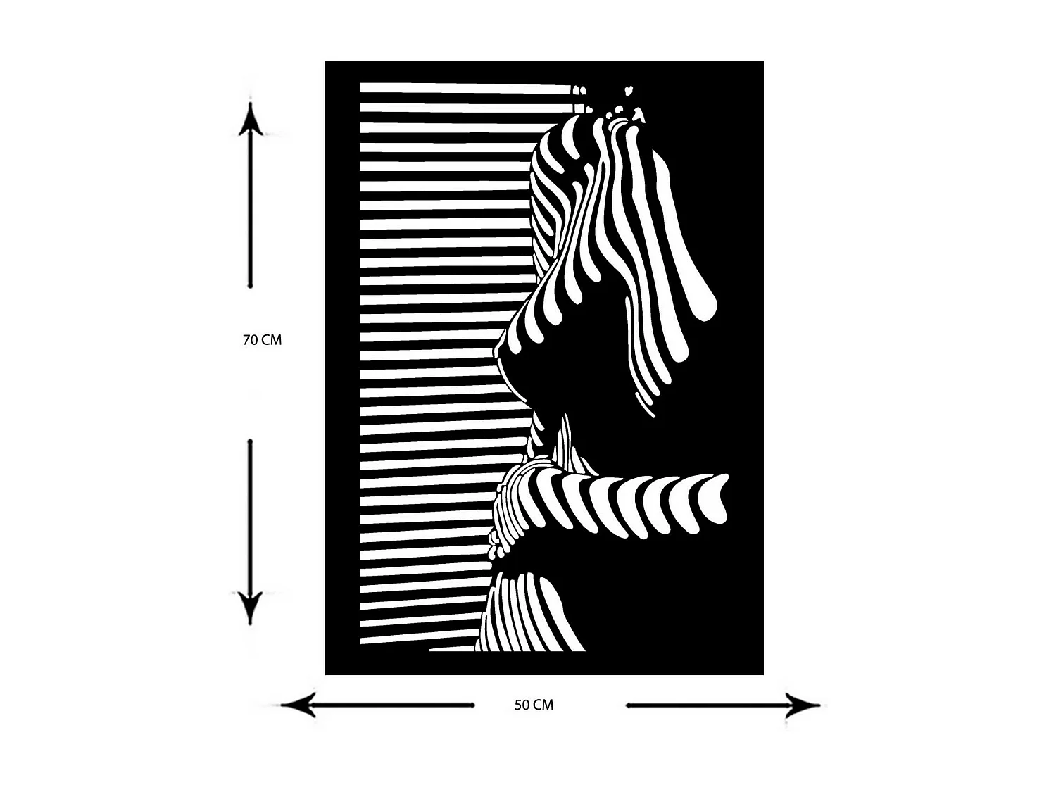 Décoration en Métal Buste 2, Noir, 50x0,15x70 cm, EPIKASA