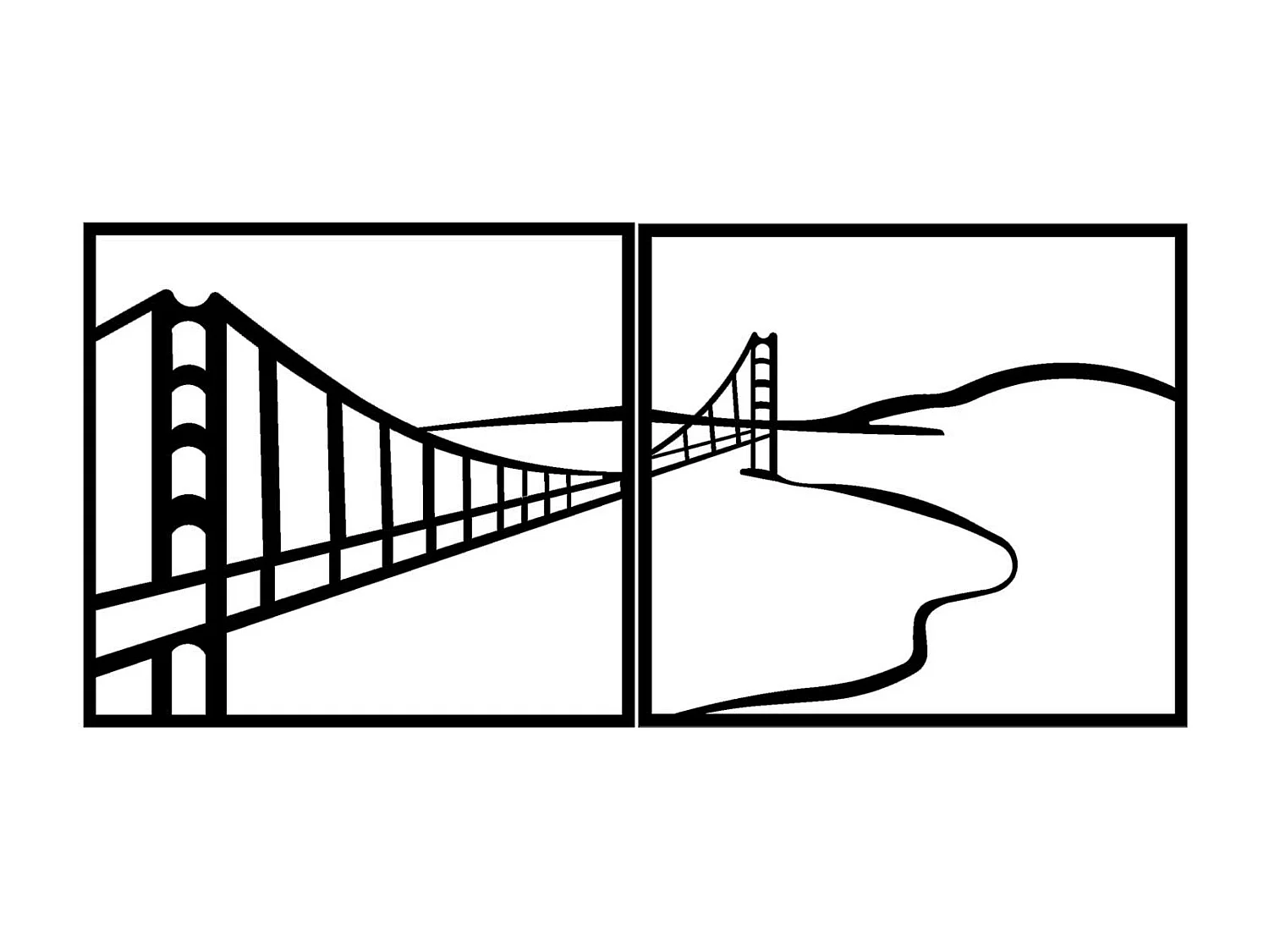 Décoration en Métal Pont, Noir, 100x0,15x46 cm, EPIKASA