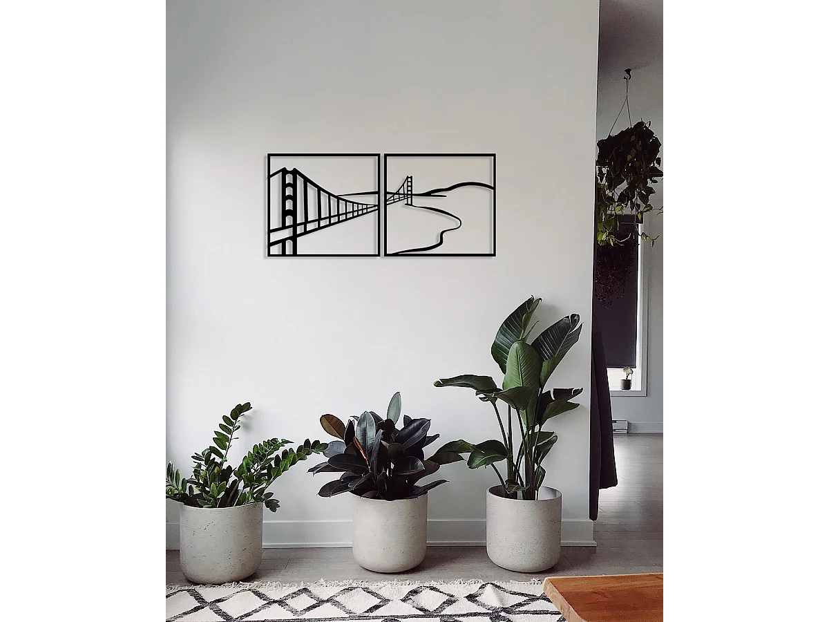 Décoration en Métal Pont, Noir, 100x0,15x46 cm, EPIKASA