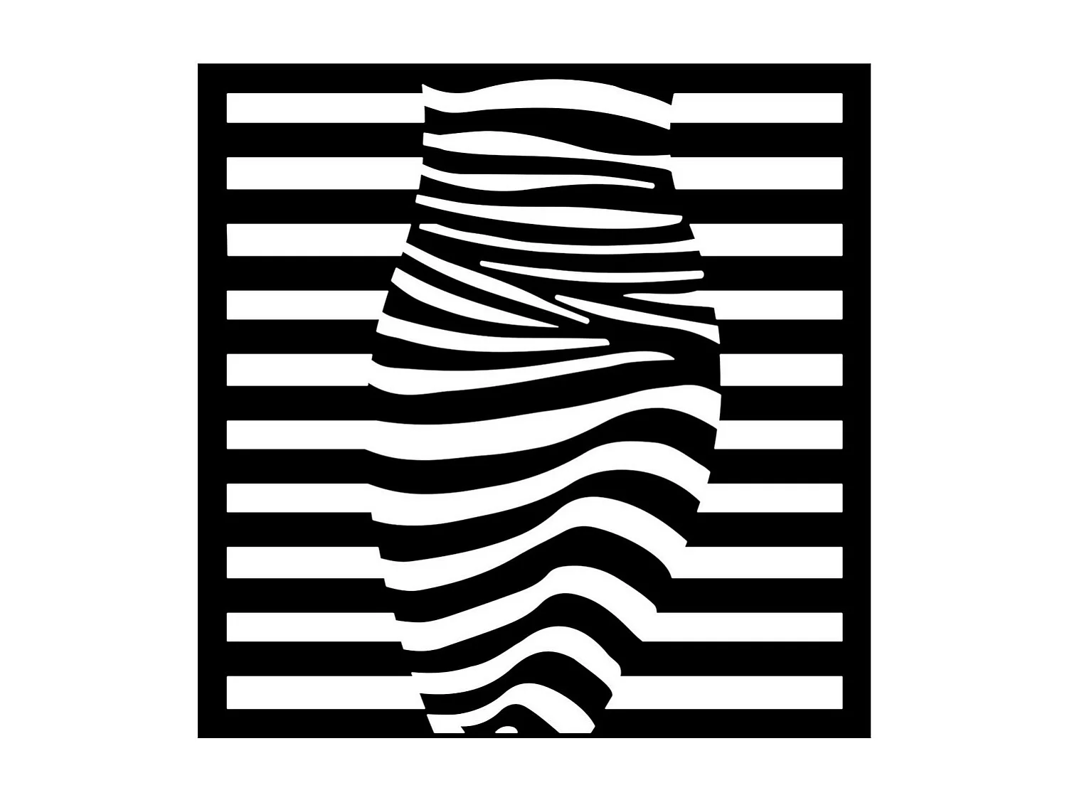 Décoration en Métal Femme 3, Noir, 60x0,15x60 cm, EPIKASA