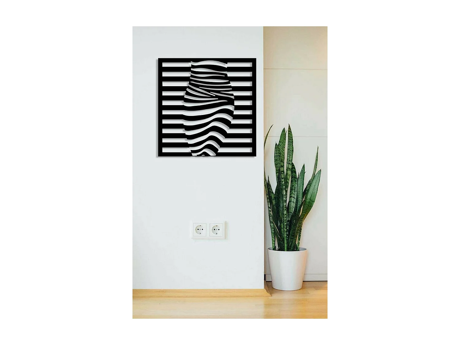 Décoration en Métal Femme 3, Noir, 60x0,15x60 cm, EPIKASA