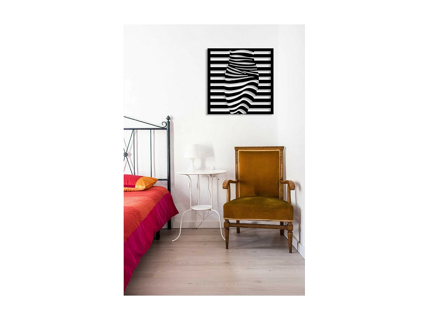 Décoration en Métal Femme 3, Noir, 60x0,15x60 cm, EPIKASA