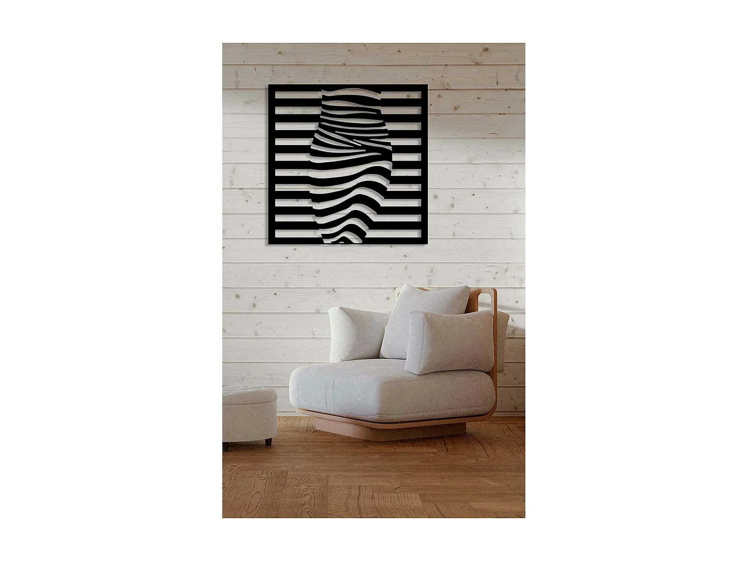 Décoration en Métal Femme 3, Noir, 60x0,15x60 cm, EPIKASA