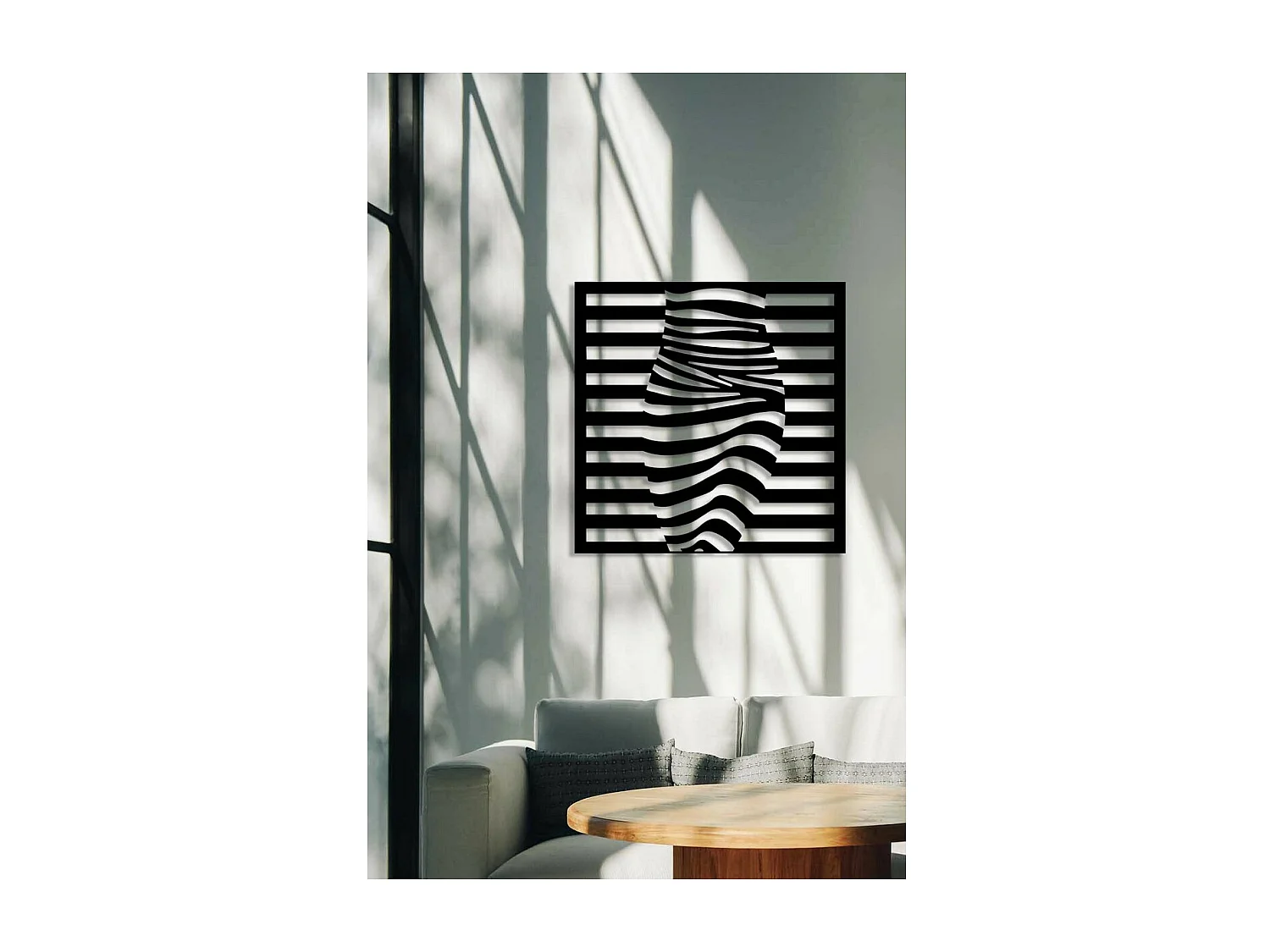 Décoration en Métal Femme 3, Noir, 60x0,15x60 cm, EPIKASA