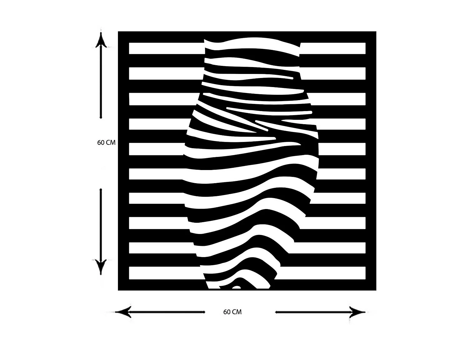 Décoration en Métal Femme 3, Noir, 60x0,15x60 cm, EPIKASA