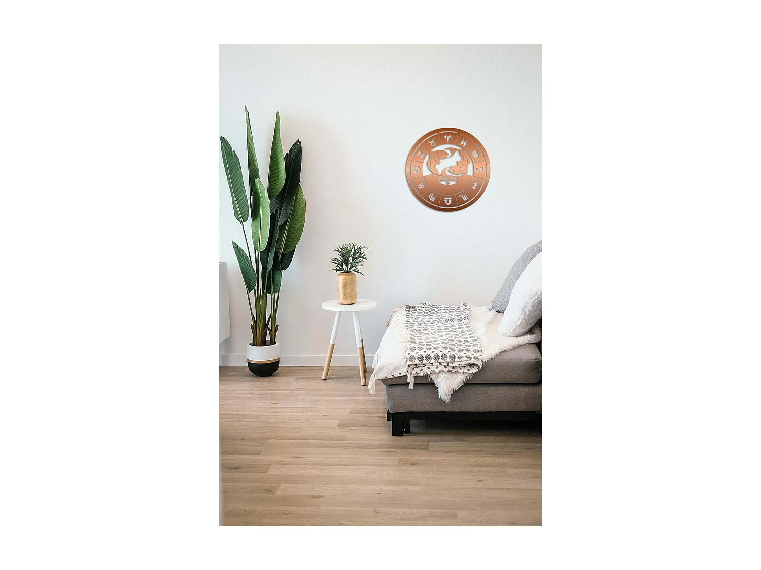 Decorazione in Metallo Oroscopo Pesci 1, Rame, 50x0,15x50 cm, EPIKASA