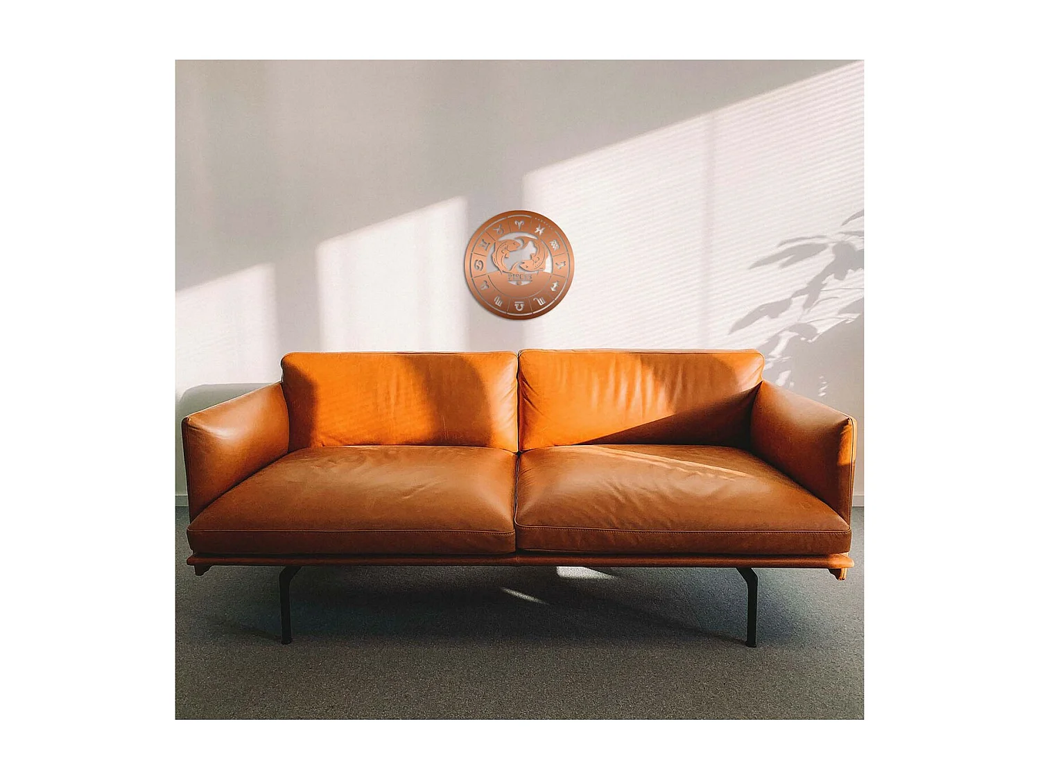 Decorazione in Metallo Oroscopo Pesci 1, Rame, 50x0,15x50 cm, EPIKASA