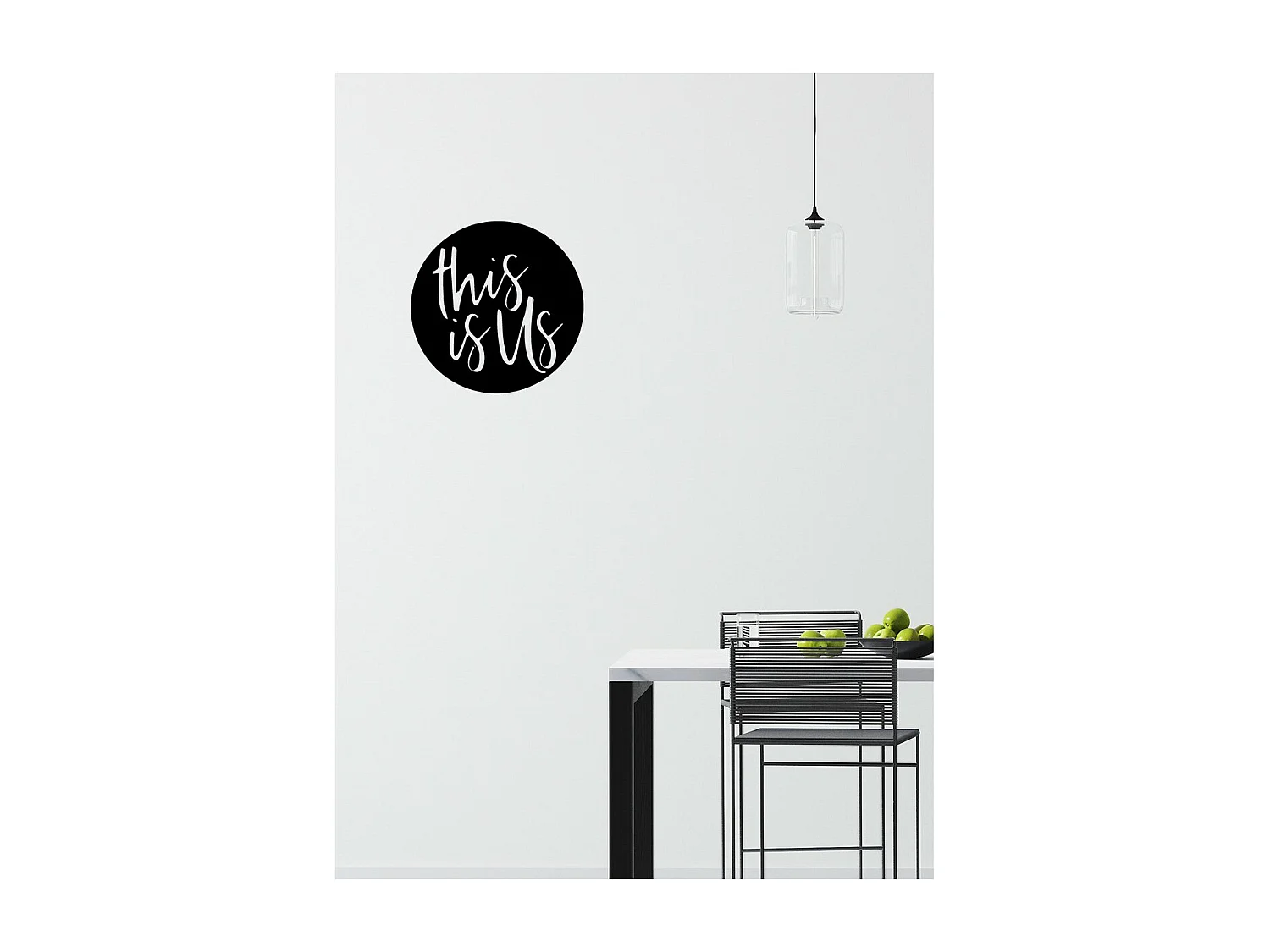 Décoration en Métal This is Us, Noir, 50x0,15x50 cm, EPIKASA