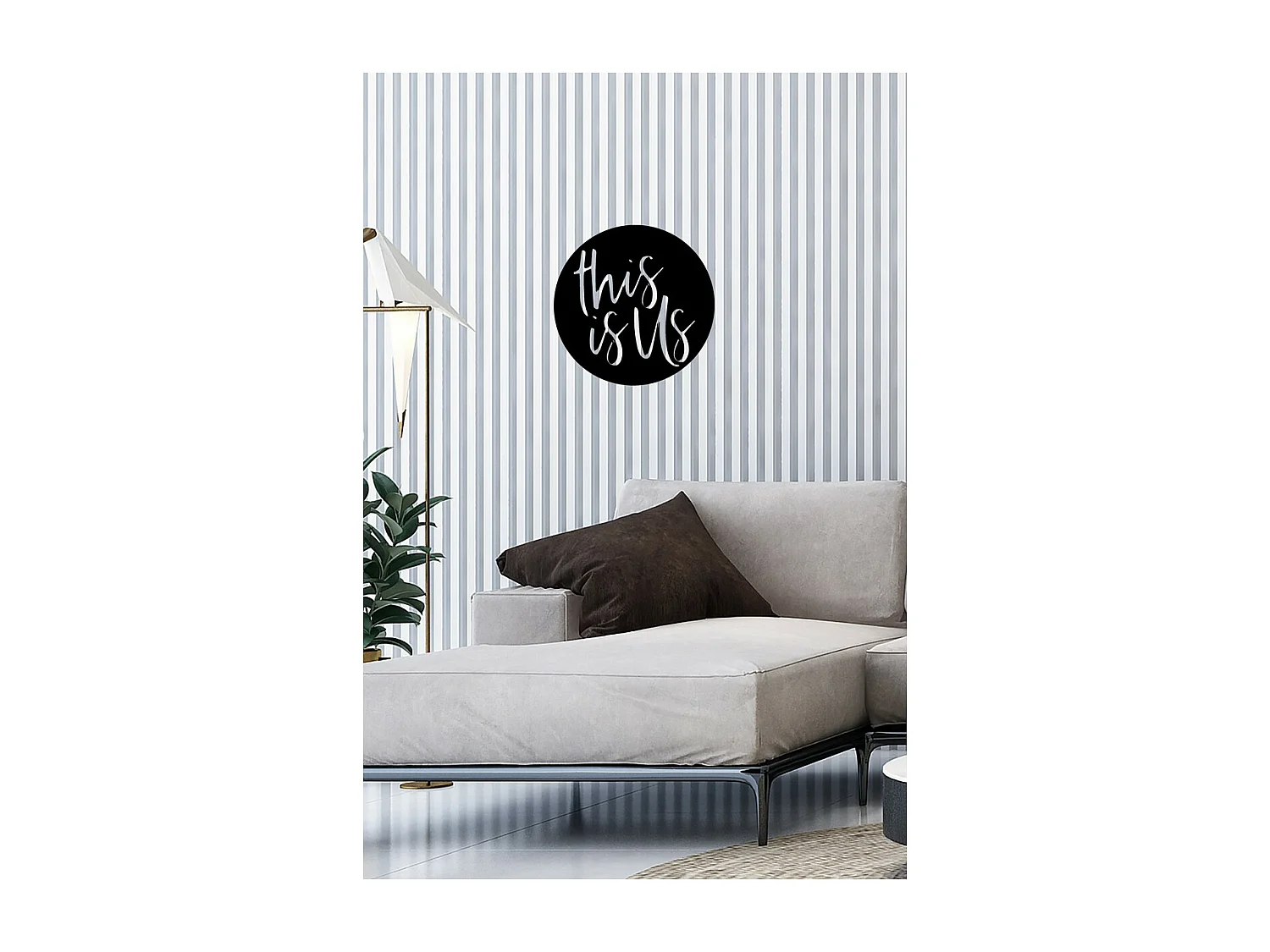 Décoration en Métal This is Us, Noir, 50x0,15x50 cm, EPIKASA