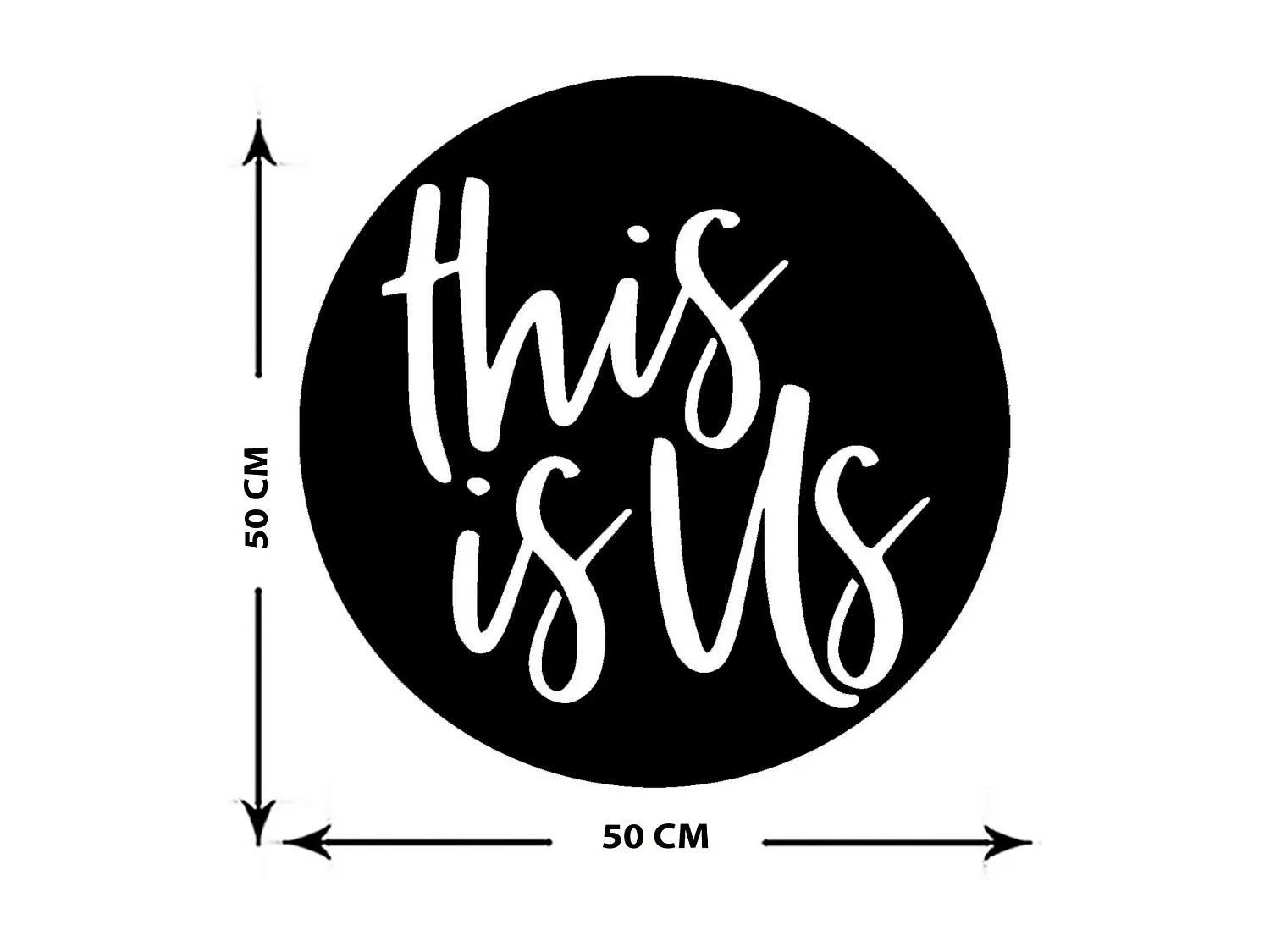 Décoration en Métal This is Us, Noir, 50x0,15x50 cm, EPIKASA