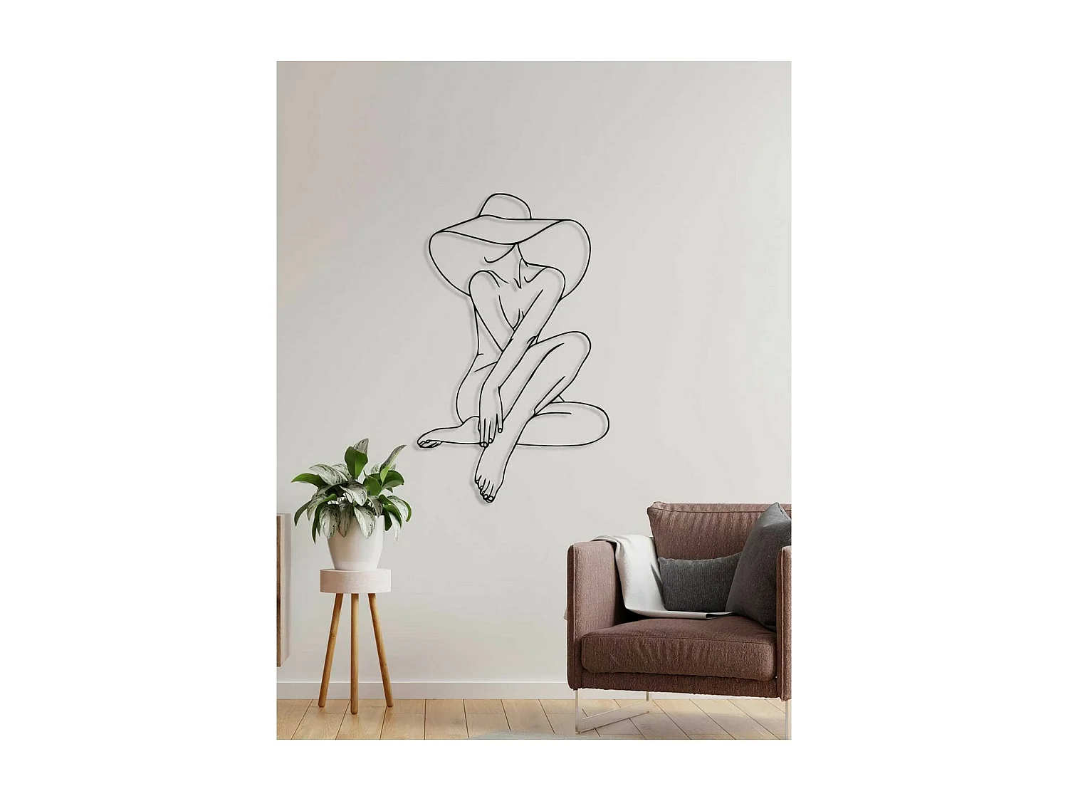 Dekoracja Metalowa Kobieta 16, Czarny, 40x0,15x64 cm, EPIKASA