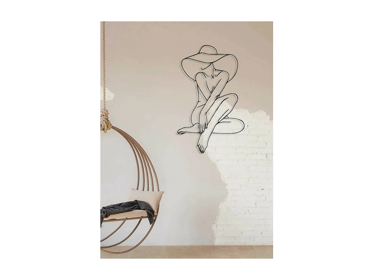 Dekoracja Metalowa Kobieta 16, Czarny, 40x0,15x64 cm, EPIKASA