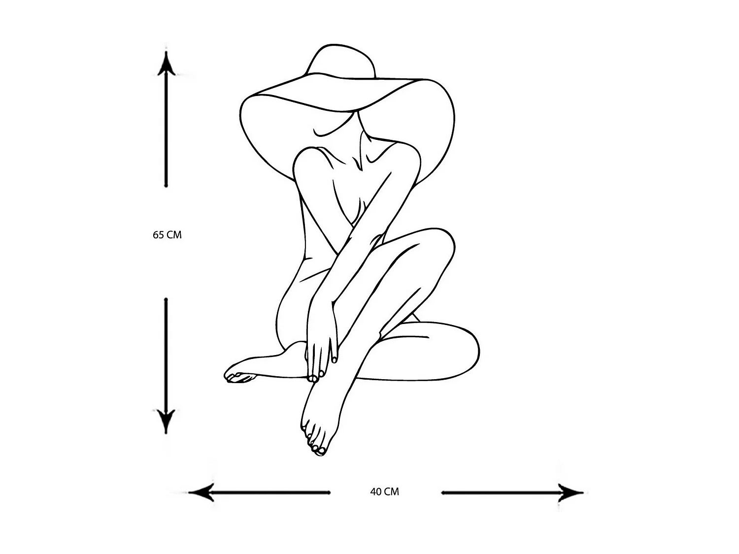 Dekoracja Metalowa Kobieta 16, Czarny, 40x0,15x64 cm, EPIKASA
