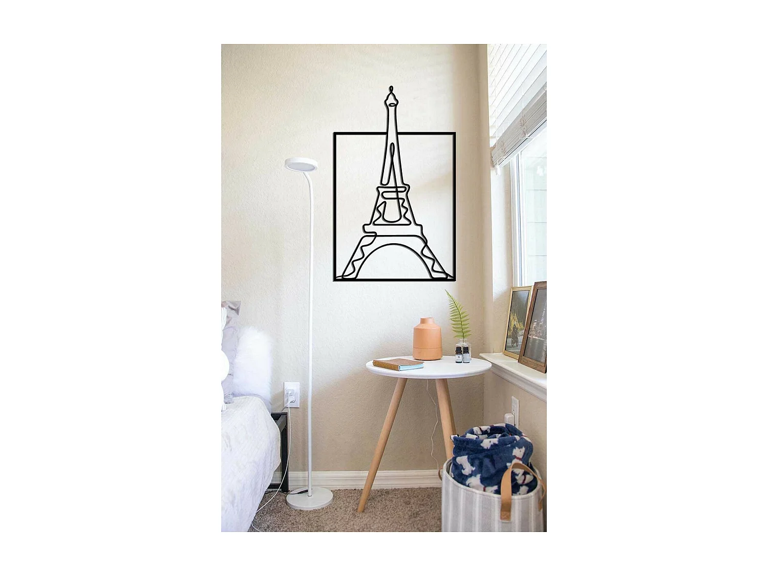 Metalen Decoratie Eiffeltoren 3, Zwart, 44x0,15x70 cm, EPIKASA