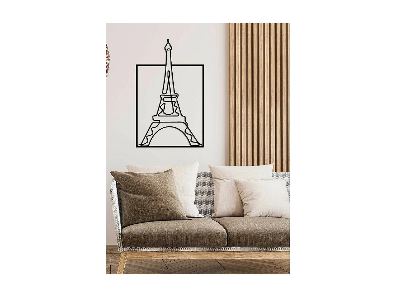 Metalen Decoratie Eiffeltoren 3, Zwart, 44x0,15x70 cm, EPIKASA