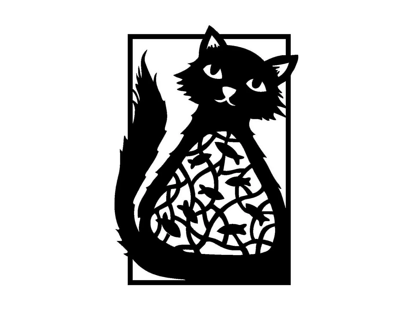 Dekoracja Metalowa Kot 63, Czarny, 40x0,15x57 cm, EPIKASA