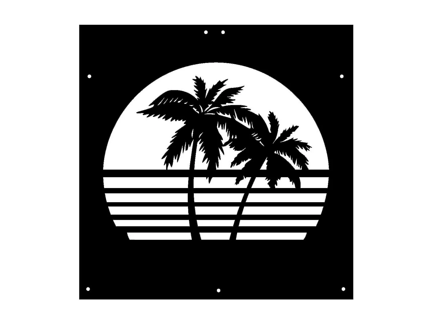 Decoração em Metal Palmeira 4, Preto, 40x0,15x40 cm cm, EPIKASA