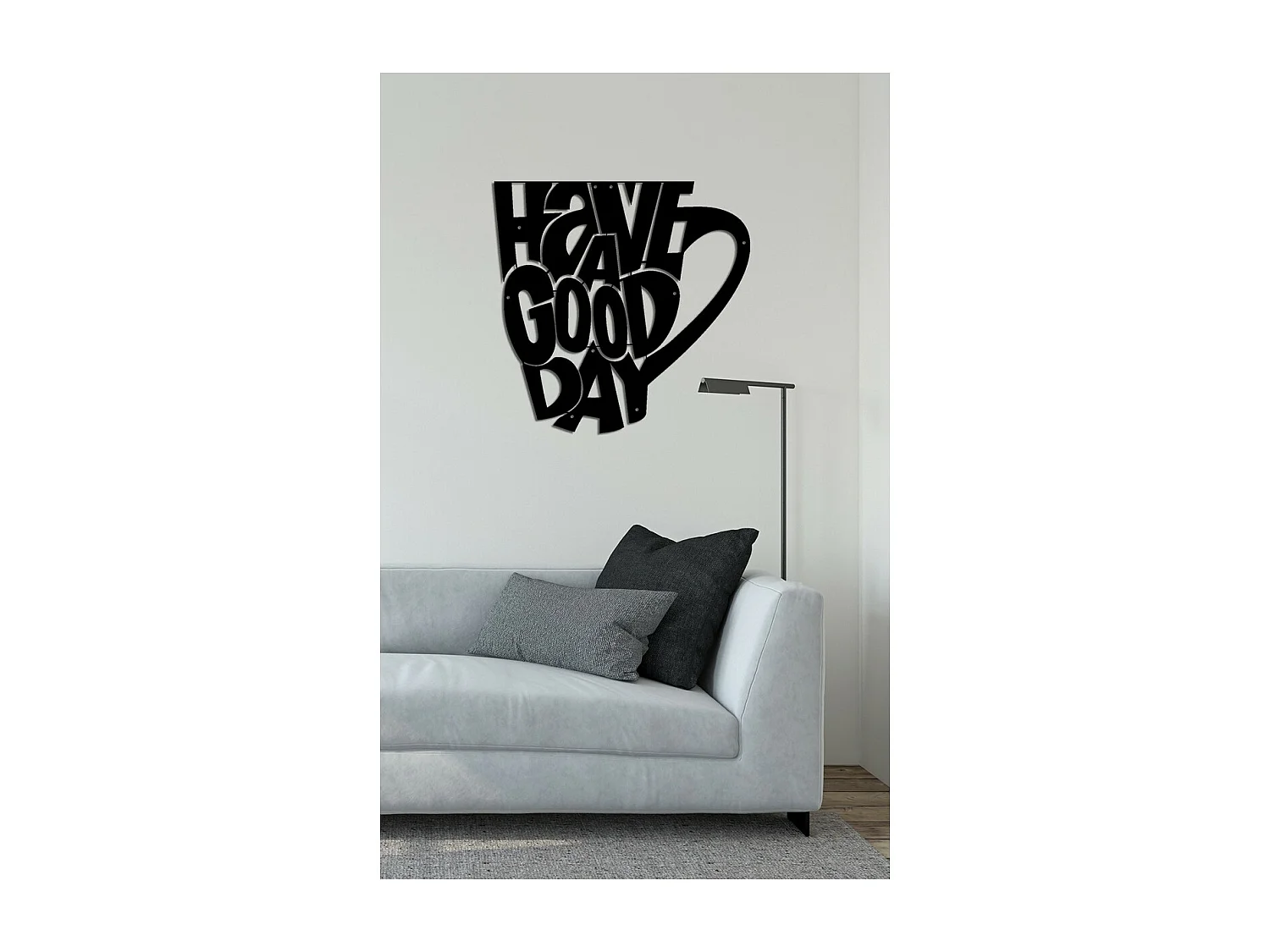 Dekoracja Metalowa Dobry Dzień, Czarny, 41x0,15x40 cm cm, EPIKASA