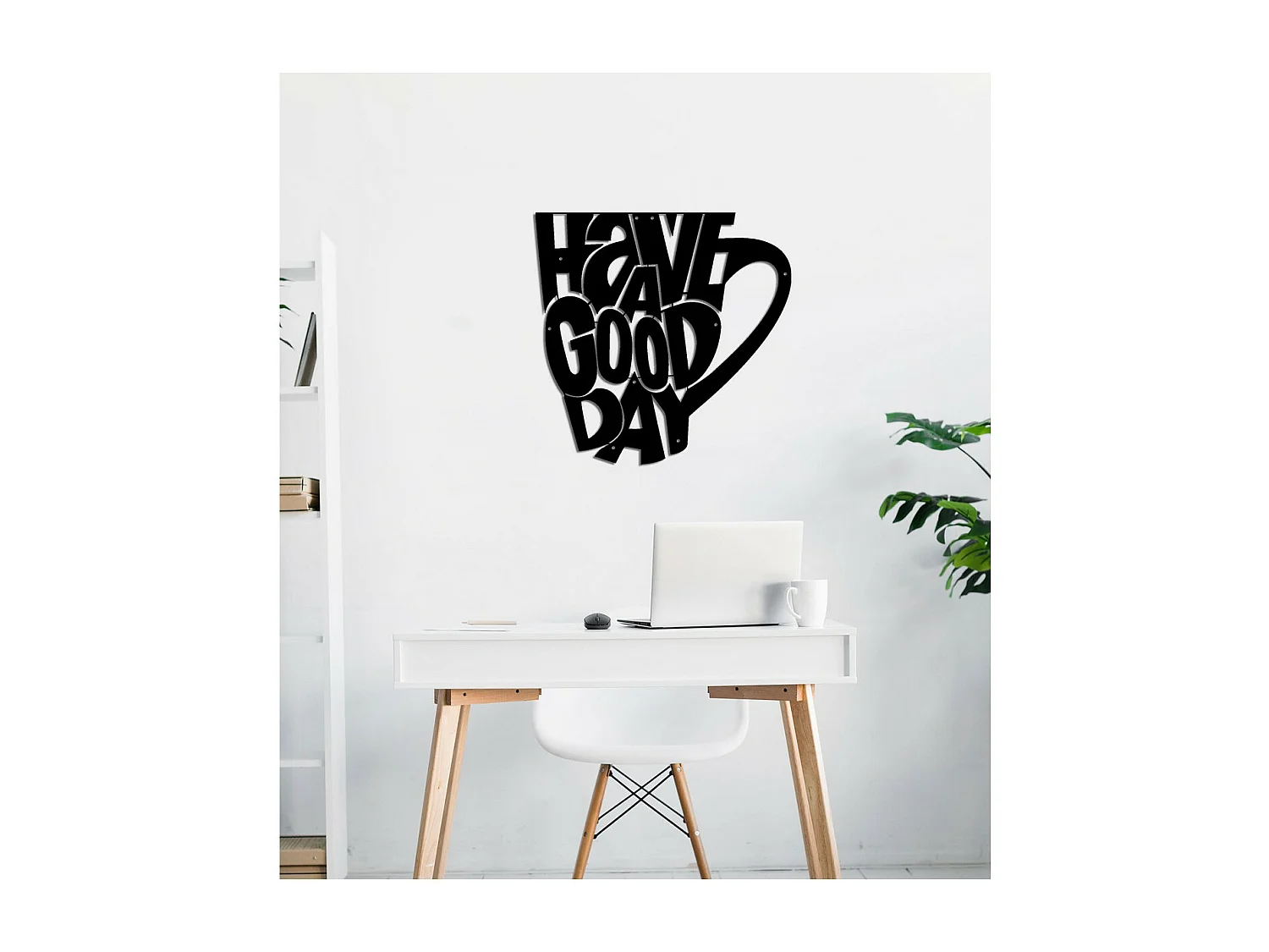 Dekoracja Metalowa Dobry Dzień, Czarny, 41x0,15x40 cm cm, EPIKASA