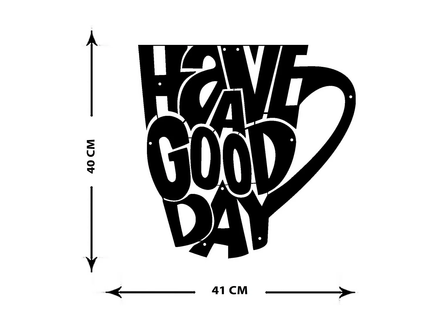 Dekoracja Metalowa Dobry Dzień, Czarny, 41x0,15x40 cm cm, EPIKASA