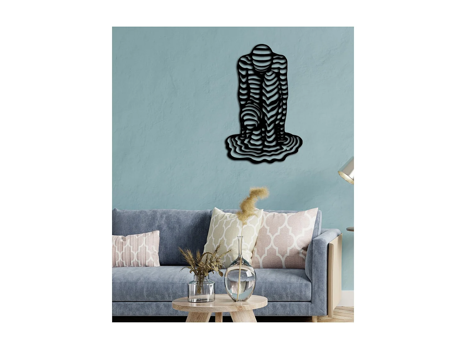 Dekoracja Metalowa Człowiek, Czarny, 50x0,15x78 cm, EPIKASA