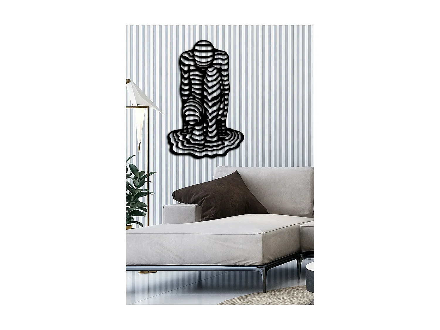 Dekoracja Metalowa Człowiek, Czarny, 50x0,15x78 cm, EPIKASA