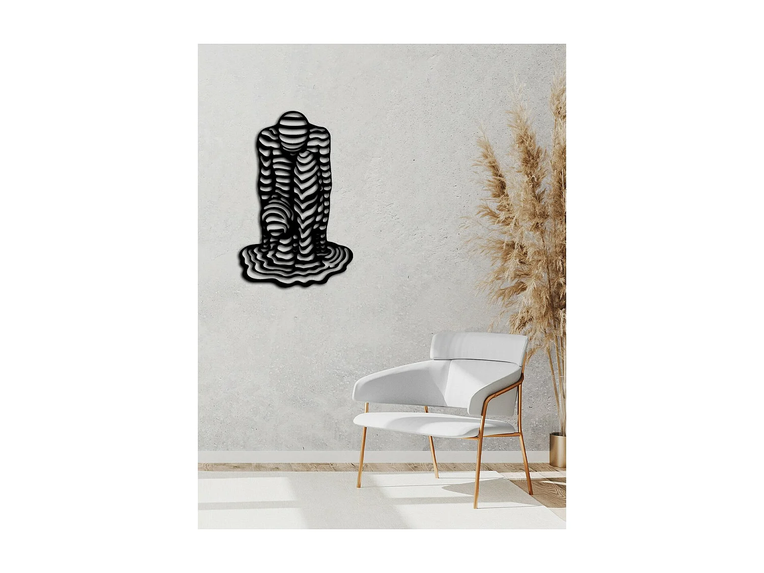 Dekoracja Metalowa Człowiek, Czarny, 50x0,15x78 cm, EPIKASA