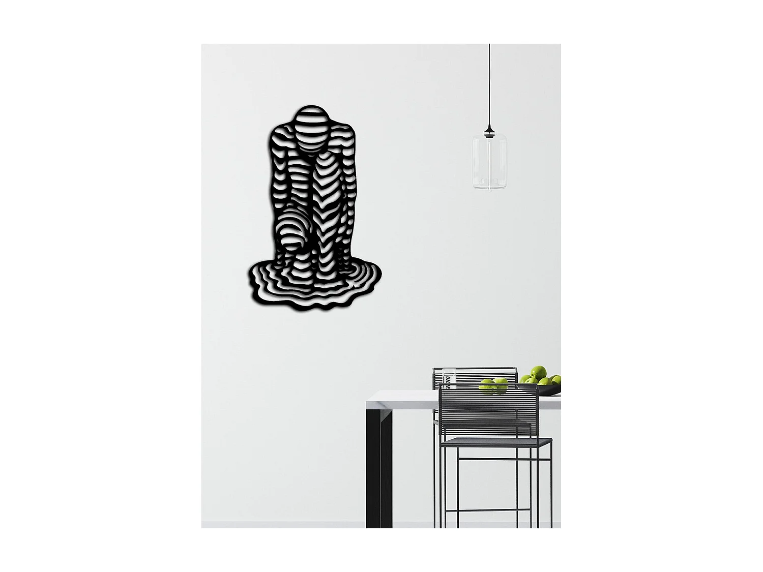 Dekoracja Metalowa Człowiek, Czarny, 50x0,15x78 cm, EPIKASA