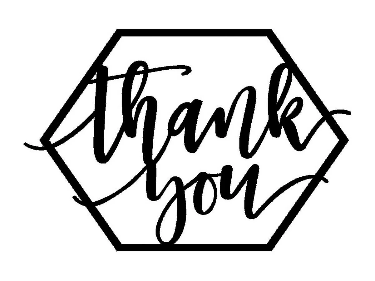 Décoration en Métal Thank You, Noir, 61x0,15x50 cm cm, EPIKASA