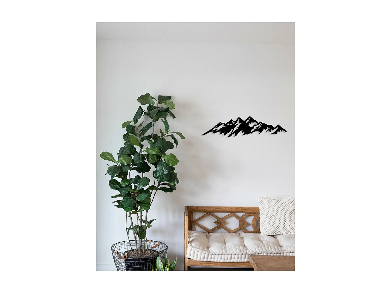 Decoración de Metal Montaña 11, Negro, 101x0,15x25 cm, EPIKASA