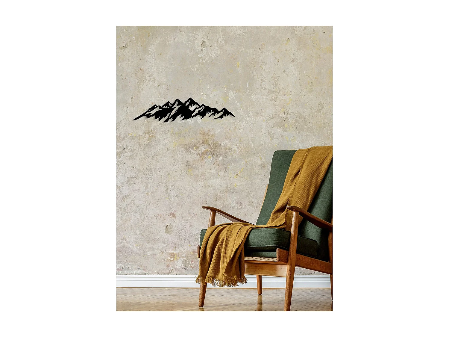 Decoración de Metal Montaña 11, Negro, 101x0,15x25 cm, EPIKASA