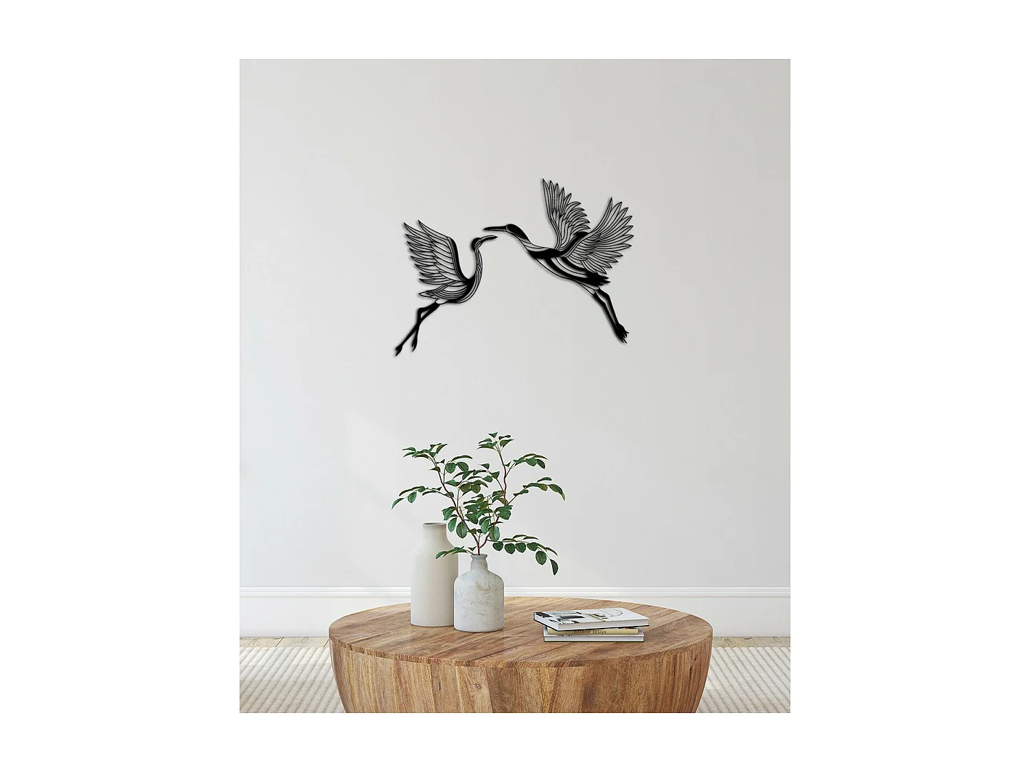 Metalen Decoratie Vogels 8, Zwart, 90x0,15x60 cm, EPIKASA
