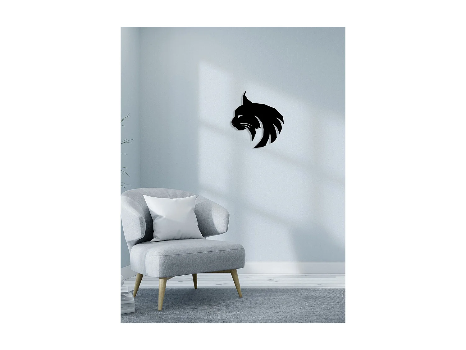 Dekoracja Metalowa Kot 145, Czarny, 37x0,15x40 cm, EPIKASA