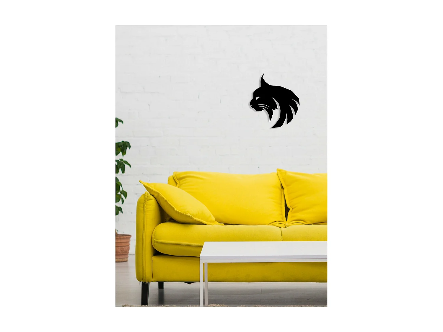 Dekoracja Metalowa Kot 145, Czarny, 37x0,15x40 cm, EPIKASA