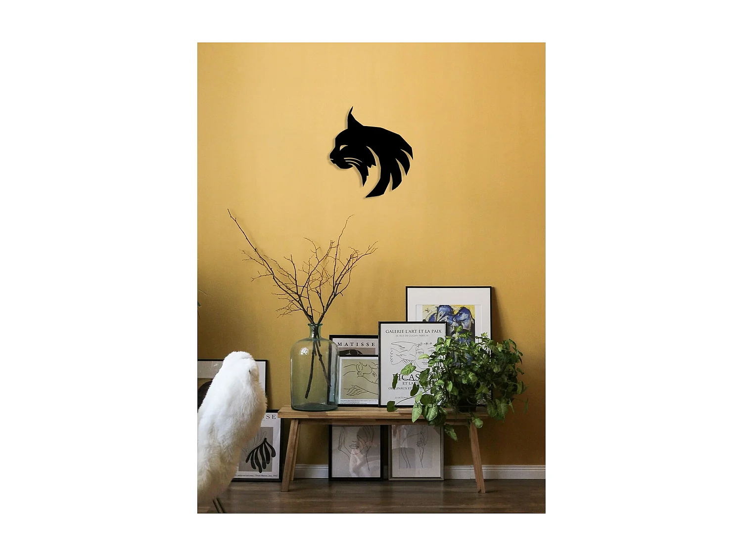 Dekoracja Metalowa Kot 145, Czarny, 37x0,15x40 cm, EPIKASA