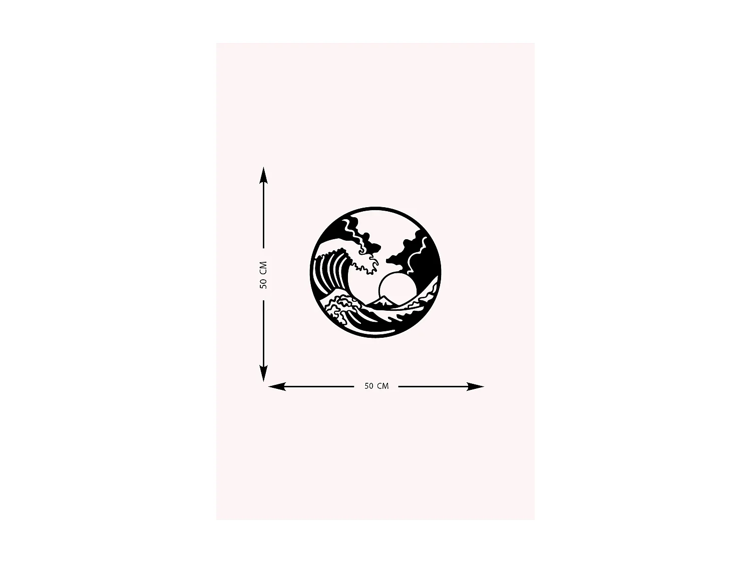 Decoración de Metal Ola 5, Negro, 50x0,15x50 cm, EPIKASA