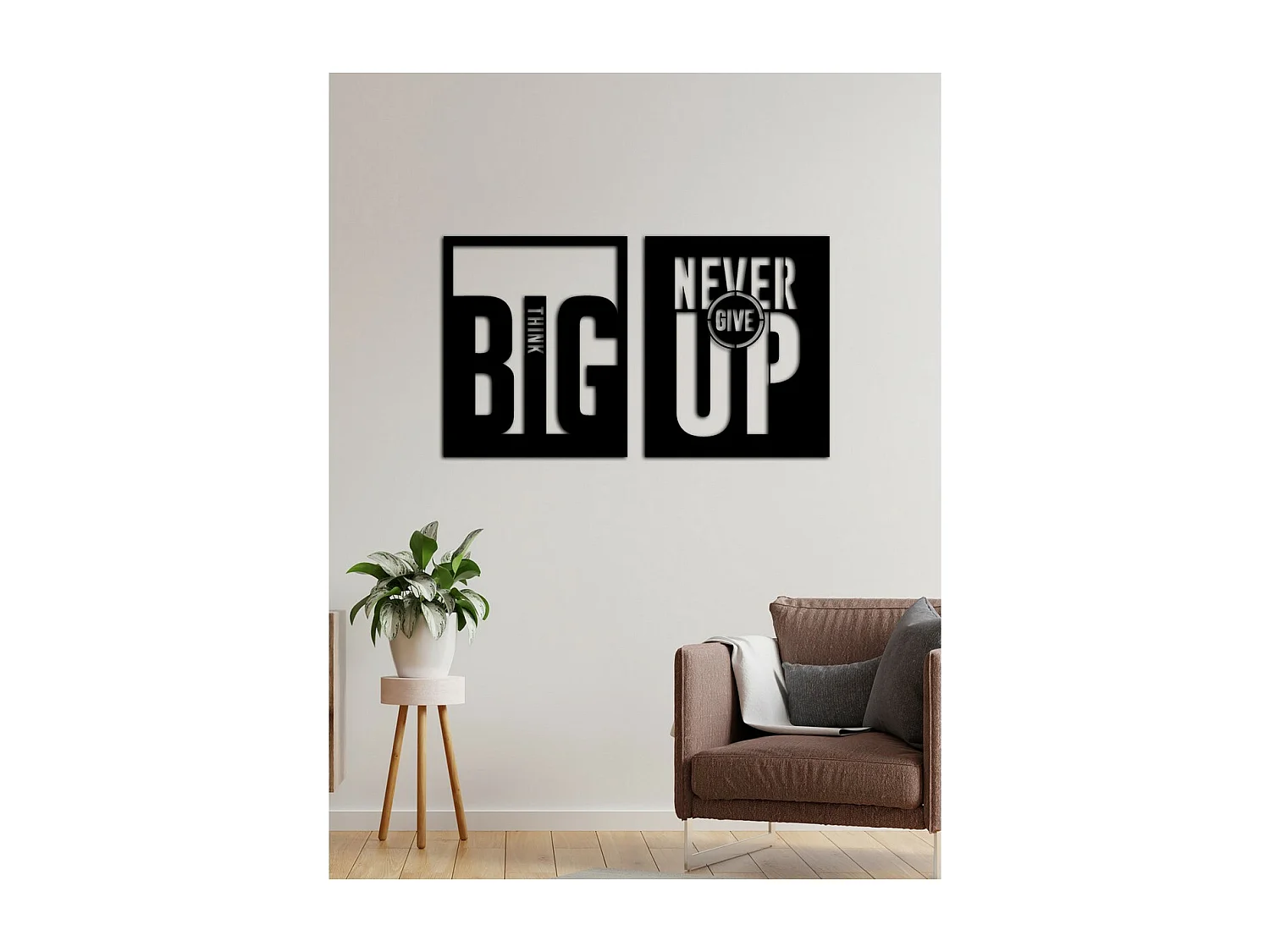 Decoração em Metal Think Big 4, Preto, 114x0,15x69 cm cm, EPIKASA