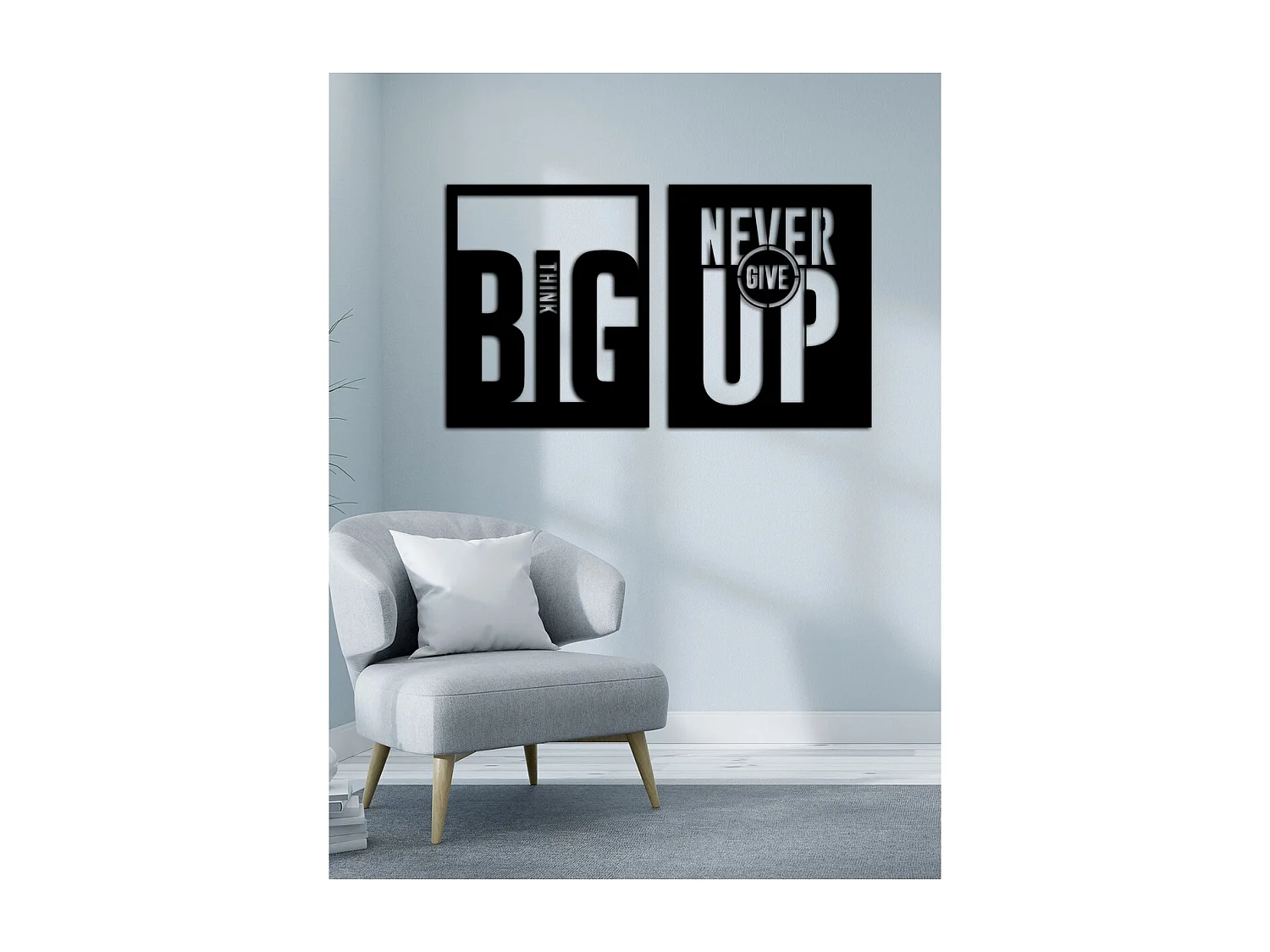 Decoração em Metal Think Big 4, Preto, 114x0,15x69 cm cm, EPIKASA