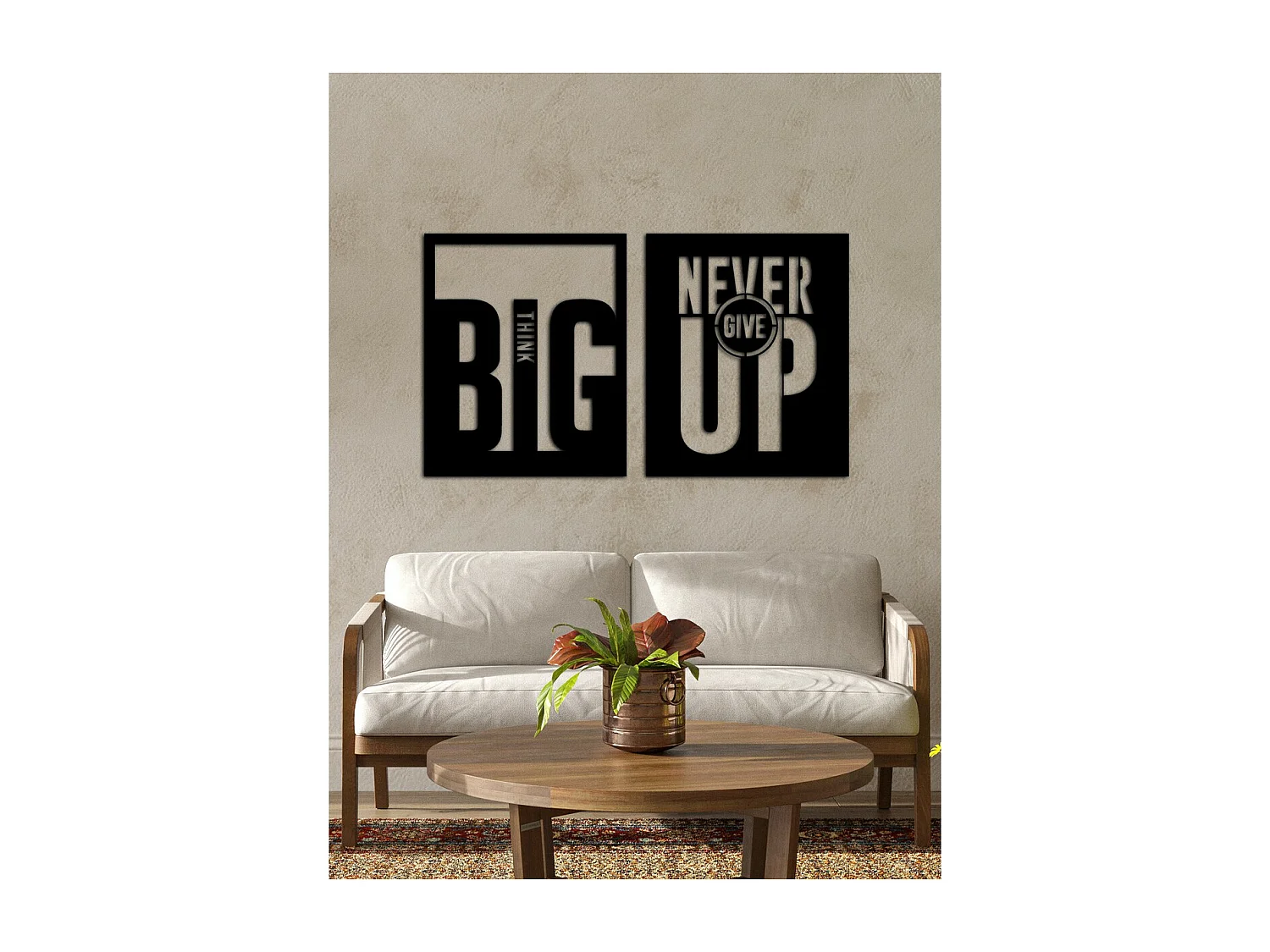 Decoração em Metal Think Big 4, Preto, 114x0,15x69 cm cm, EPIKASA