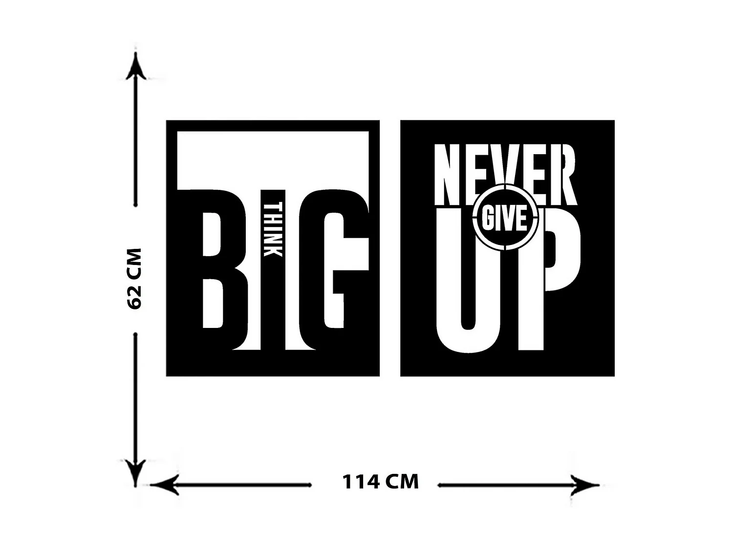 Decoração em Metal Think Big 4, Preto, 114x0,15x69 cm cm, EPIKASA