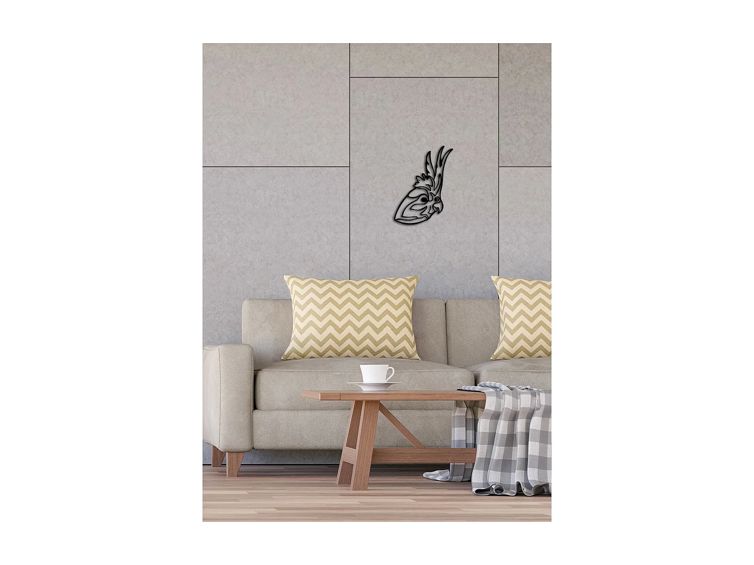 Metalen Decoratie Haan, Zwart, 30x0,15x40 cm, EPIKASA