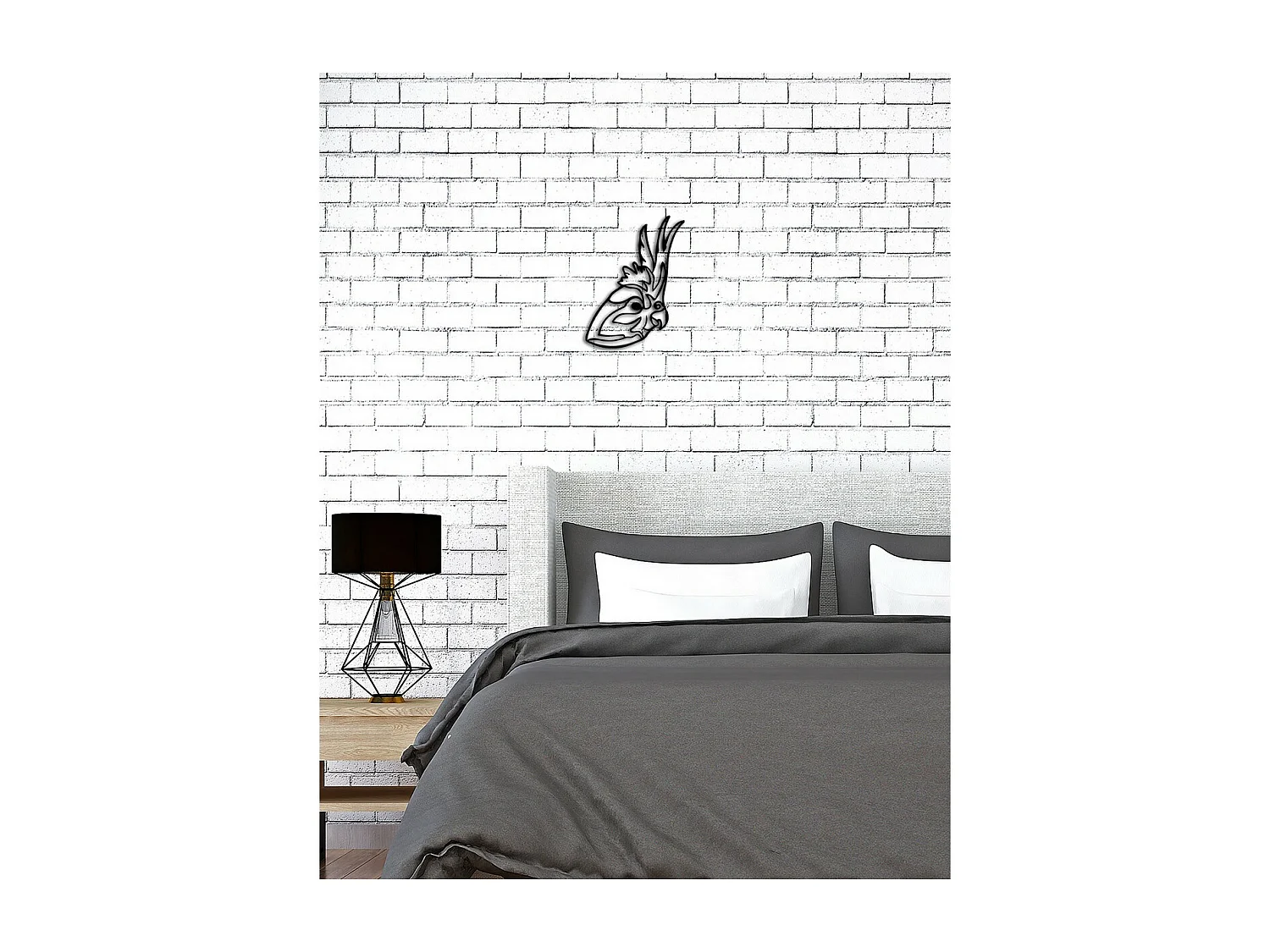 Metalen Decoratie Haan, Zwart, 30x0,15x40 cm, EPIKASA